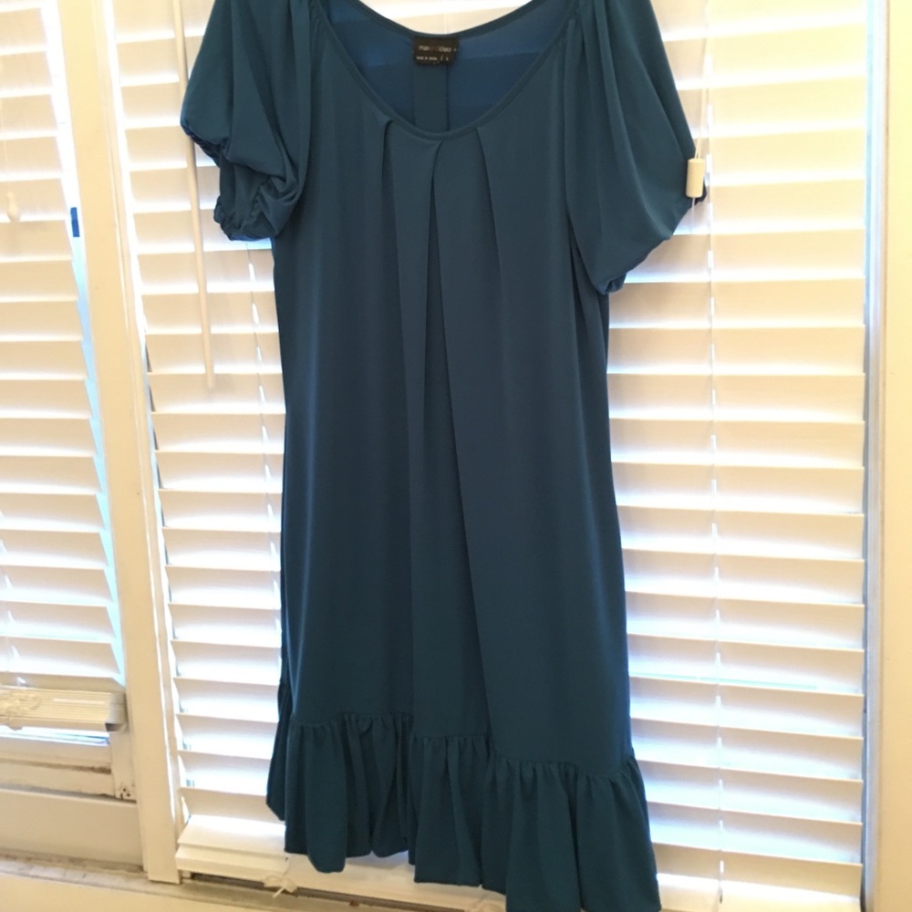 Flirty Teal Ruffle Mini Dress
